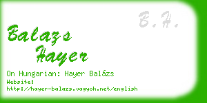 balazs hayer business card